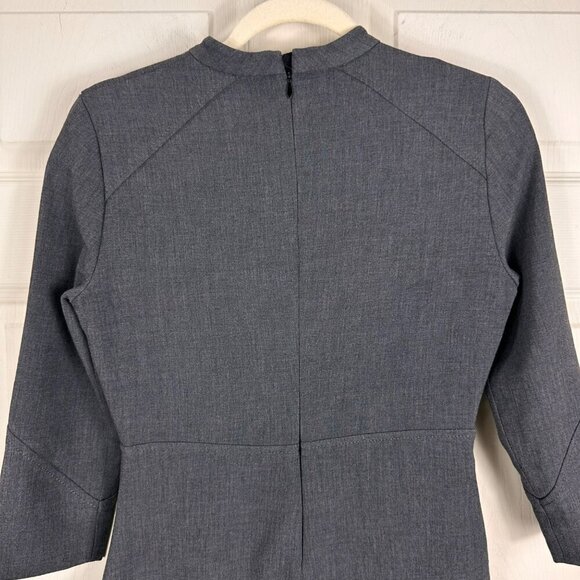 Zara Woman Gray Tweed Pencil Tube Nautical Button Midi Dress Medium‎ - Picture 12 of 15